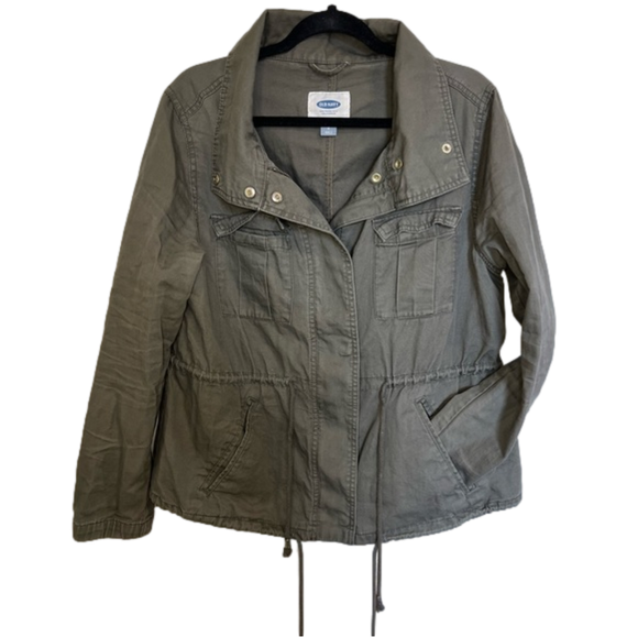 Old Navy Jackets & Blazers - Old Navy Olive Canvas Womens Utility Jacket Size Large